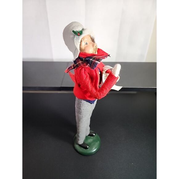 Byers' Choice 1988 Scrooge Old Man Caroler Figurine 13" Music Sheet Plaid Vest - Picture 2 of 6